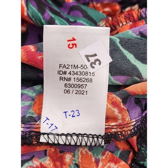 Calligraphie High Neck Long Sleeve Floral Blouse NWT Size XL Roses - Picture 10 of 10